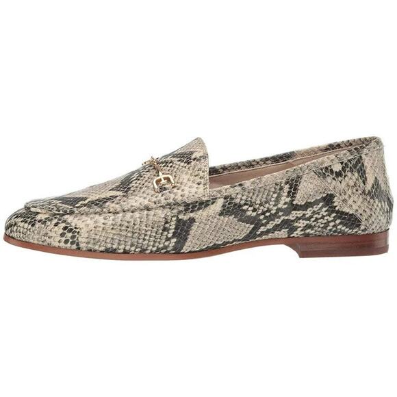 Sam Edelman Almond Toe Loraine Bit Loafer Snake Python Slip On Beige Lea… - Picture 1 of 7